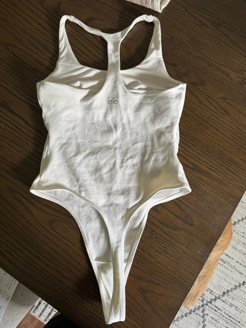 ALO Yoga White Racerback Women’s One-Piece Bodysuit - Picture 3 of 5